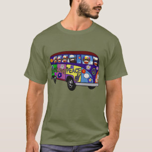 Sock Monkey Peace Bus T-Shirt