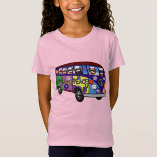 Sock Monkey Peace Bus  T-Shirt