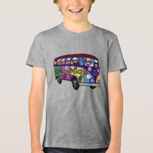 Sock Monkey Peace Bus  Tri-Blend Shirt