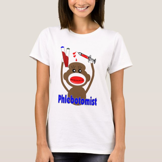 Sock Monkey Phlebotomist Gifts--Adorable T-Shirt (Front)