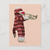 Sock Monkey Playing Trumpet 2