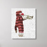 Sock Monkey Playing Trumpet