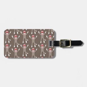 Sock Monkey Print Luggage Tag
