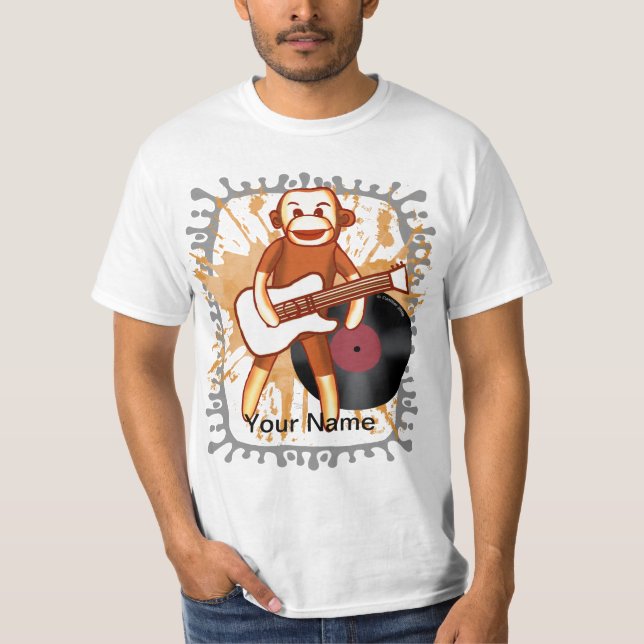 Sock Monkey Rock and Roll t-shirt  (Front)