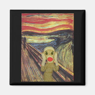 Sock Monkey Scream magnet