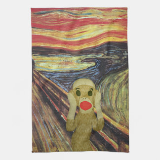 Sock Monkey Scream Tea Towel