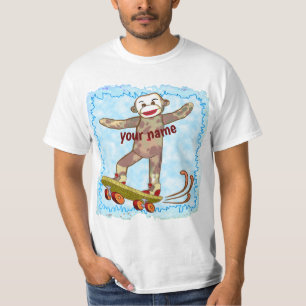 Sock Monkey Skater  t-shirt
