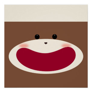 Sock Monkey Smile(Boy)Glossy Poster