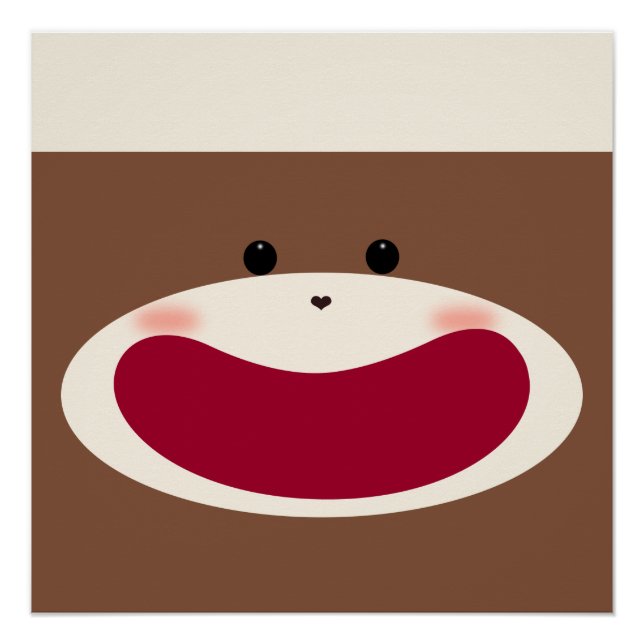 Sock Monkey Smile(Boy)Glossy Poster (Front)