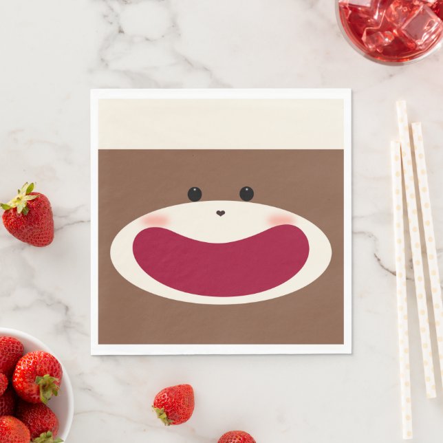 Sock Monkey Smile(Boy)  Napkin (Insitu)