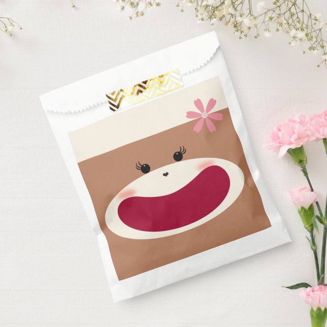 Sock Monkey Smile(Girl)  Favour Bags (Sealed)