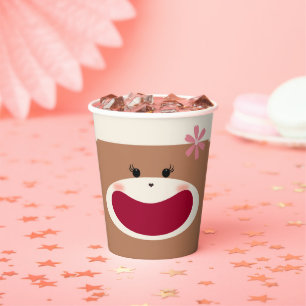 Sock Monkey Smile(Girl) Paper Cups