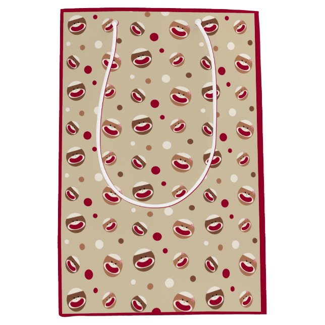 Sock Monkey Smile Medium Gift Bag (Front)