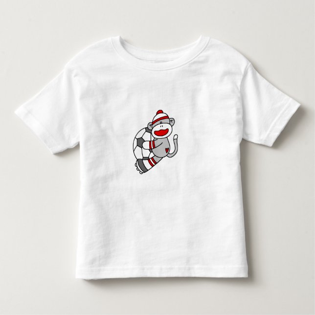 Sock Monkey Soccer Toddler T-Shirt (Front)
