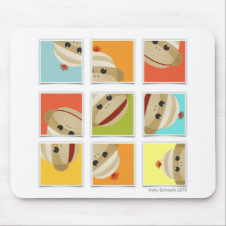 Sock Monkey Socks Blocks Mousepad Kelly Schwark