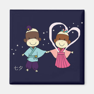 Sock Monkey Tanabata Magnet(Square) Magnet