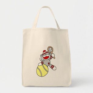 Sock Monkey Tennis Tshirts and Gifts Tote Bag