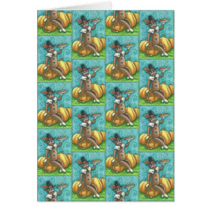 SOCK MONKEY THANKSGIVING GREETING CARD Blank