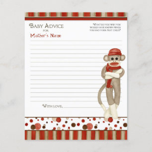 Sock Monkey, Tricycle, Boy Baby Shower Advice