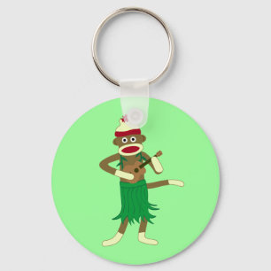 Sock Monkey Ukulele Key Ring
