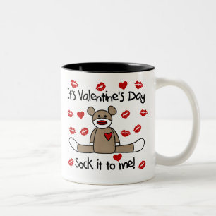 Sock Monkey Valentines Day Two-Tone Coffee Mug