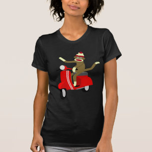 Sock Monkey Vespa Scooter T-Shirt