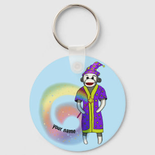 Sock Monkey Wizard  Key Ring