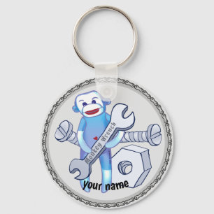 Sock Monkey Wrench  mechanic  keychain
