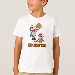 Sock Monkeys Basketball Big Brother T-Shirt
