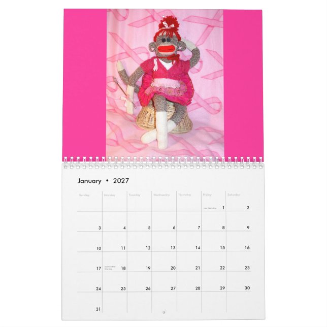 Sock Monkeys for the Cure 2014 Calendar (Jan 2027)