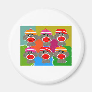 Sock Monkeys Pop Art--Art Gifts Magnet