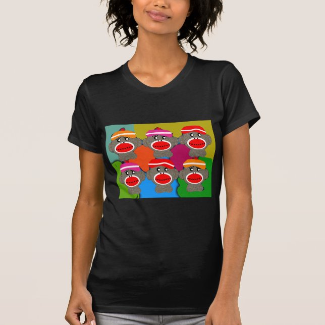 Sock Monkeys Pop Art--Art Gifts T-Shirt (Front)
