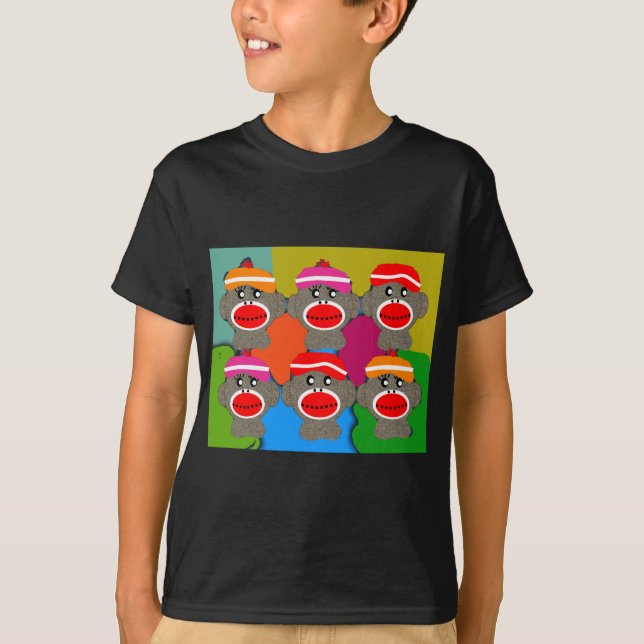 Sock Monkeys Pop Art--Art Gifts T-Shirt (Front)