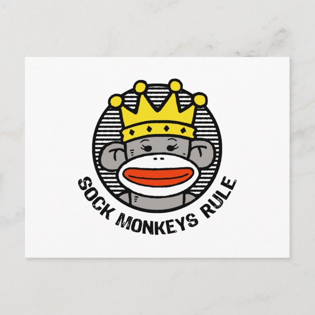 Sock Monkeys Rule Postcard (Front)
