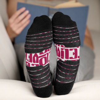 Sock Red with cheerful text