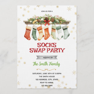 Sock Swap Christmas Party Invitation