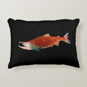 Sockeye Salmon in Red Decorative Cushion