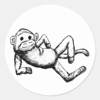 sockmonkey1 005 classic round sticker