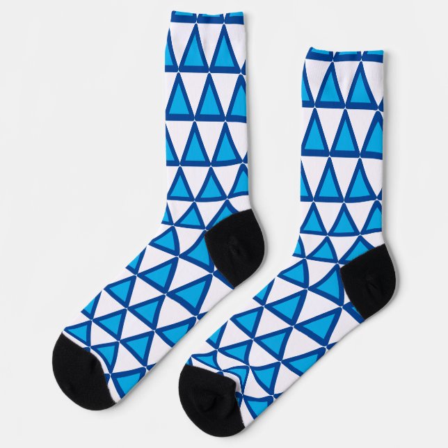 Socks - Blue Triangles (Left)