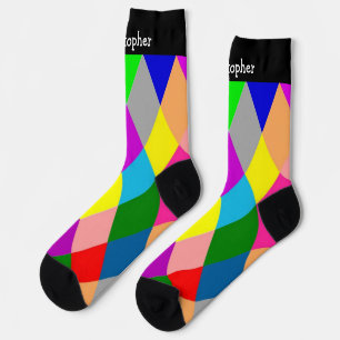 Socks Colourful Diamonds Design