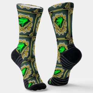 Socks green emerald and a diamond Pattern