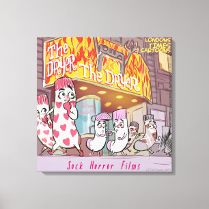 Socks Horror Films "The Dryer" Funny Canvas Print