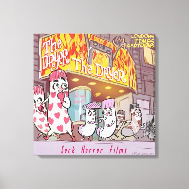Socks Horror Films "The Dryer" Funny Canvas Print (Front)