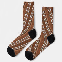 Socks Modern Autumn Wavy Lines Earth Tones