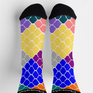 Socks Multi Coloured Moroccan Pattern Design