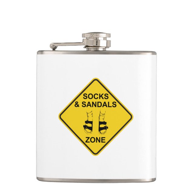 Socks & Sandals Zone Hip Flask (Front)