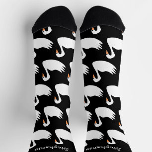 Socks White Swan Design
