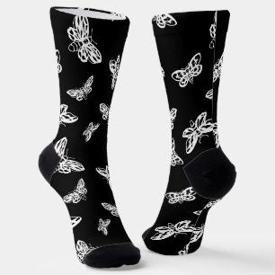 Socks with moth pattern