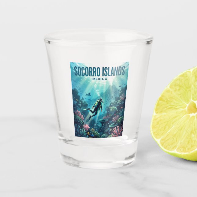 Socorro Islands Mexico Shot Glass (Front)