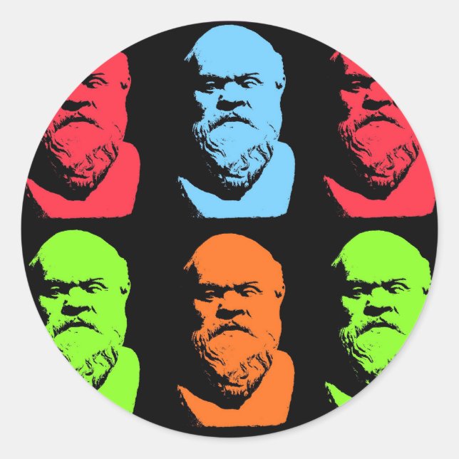 Socrates Collage Classic Round Sticker (Front)